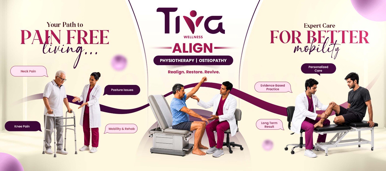 TIVA Wellness — Realign. Restore. Revive. Physiotherapy and osteopathy care for pain-free living and better mobility.