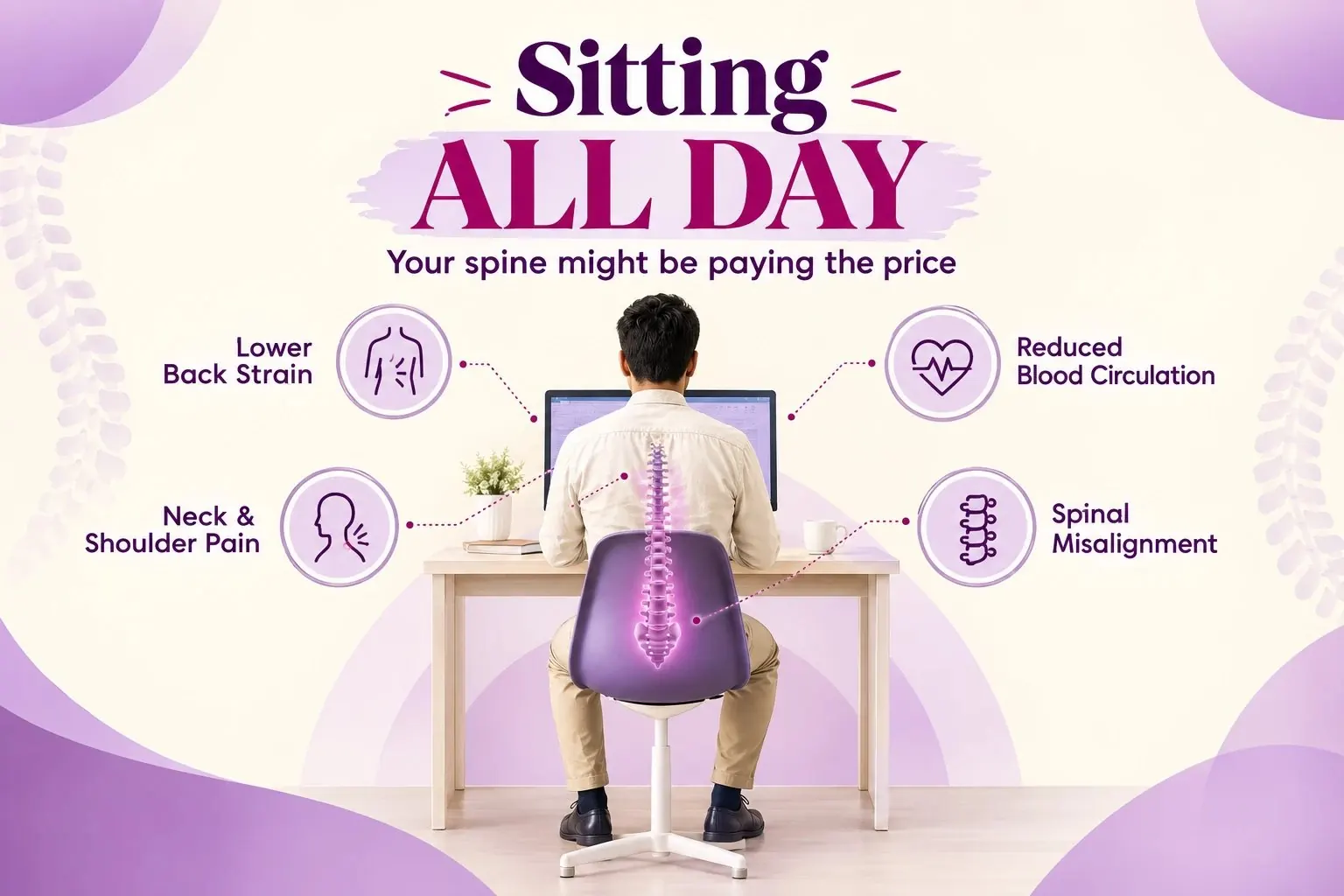 Sitting all day — your spine might be paying the price