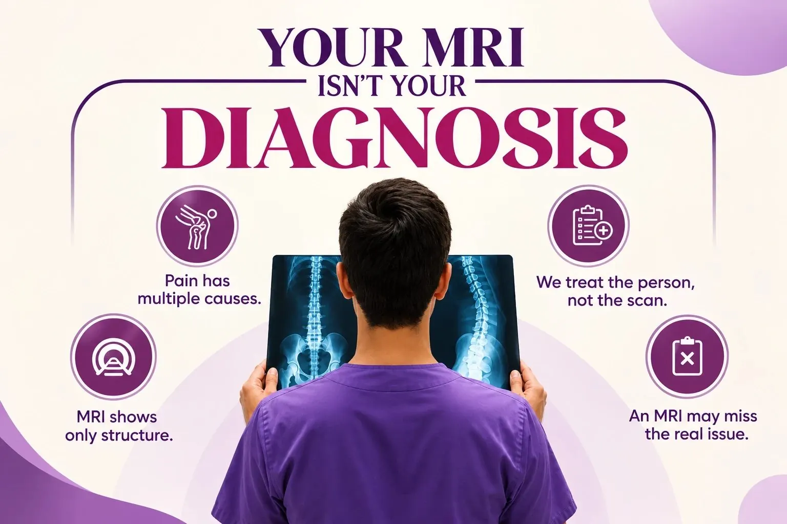 Your MRI isn't your diagnosis — we treat the person, not the scan