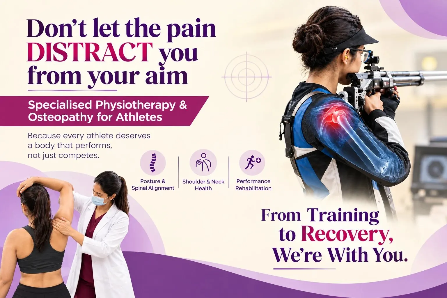 Do not let the pain distract you from your aim — specialised physiotherapy and osteopathy for athletes, from training to recovery